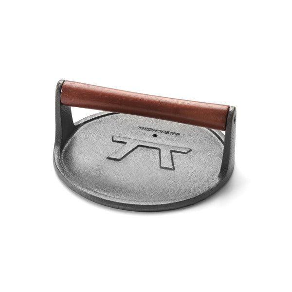 Rund grillpress i gjutjärn, 20 cm (8 tum)